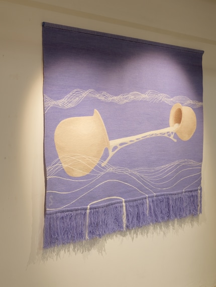 The tapestry was created using a special weaving technique