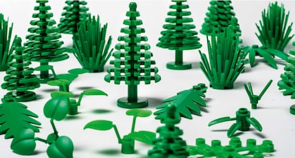 Queste piante Lego sono già realizzate in bio-plastica.