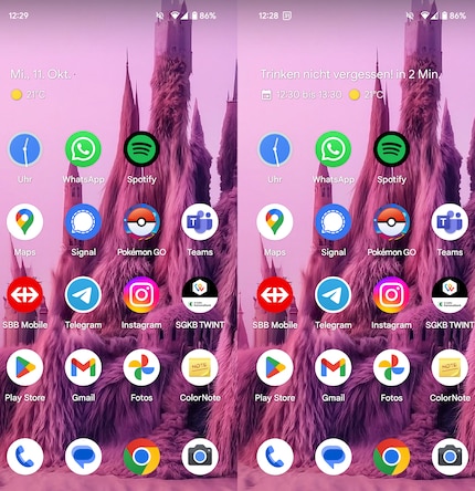 Il display live mi ricorda di bere o mi mostra i dati meteo attuali.