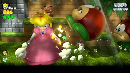 In «Super Mario 3D World», tutti i personaggi giocabili possono beneficiare del Megafungo, compresa la Principessa Peach.