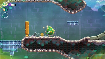 Quando uccido i nemici nei panni di Mario palla acuminata, l'azione è accompagnata da un effetto sonoro corrispondente. Strike!
