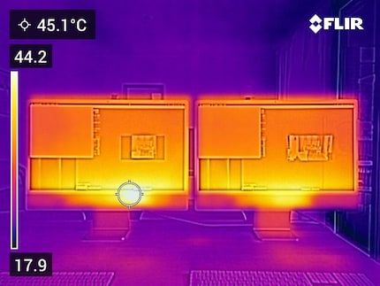 L'immagine termica degli iMac precedenti mostra come il modello di base (a sinistra) dissipa il calore peggio di una configurazione costosa. Questo non cambierà con l'aggiornamento a M4.
