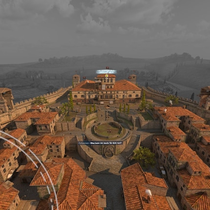 La vista scout dell'Animus: l'ambiente di gioco come modello in tempo reale.