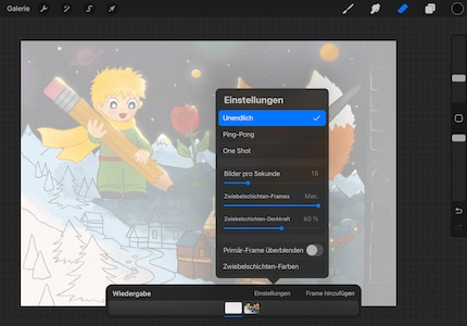 Uno stile simile al flipbook è già disponibile nella prima app Procreate con l'Animation Assistant.
