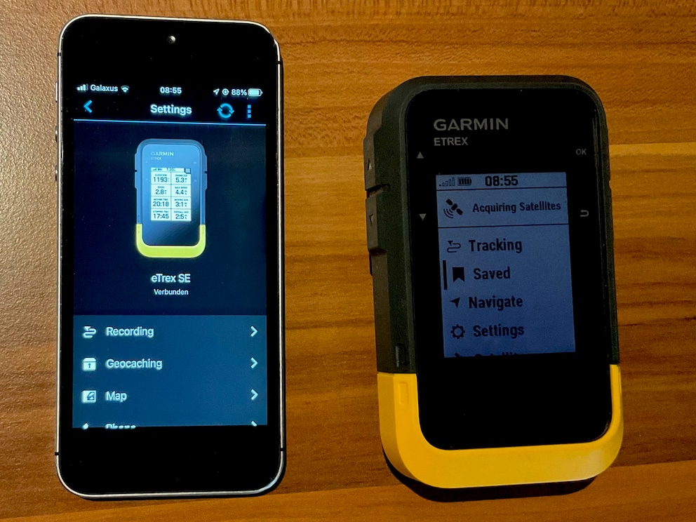 L'«Etrex SE» può essere collegato all'iPhone e all'app Garmin Connect tramite Bluetooth.
