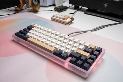 My newest keyboard, the Mode Envoy, in the foreground and the Owlab Voice Mini in the background.