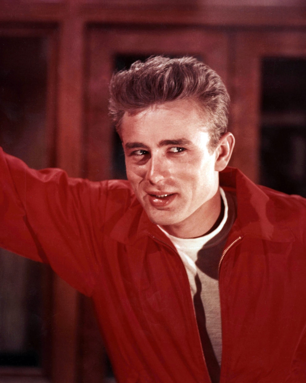 James Dean in his role as difficult teen Jim Stark in 1955.