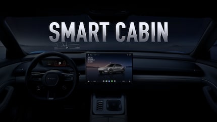 Nella realtà, si spera che HyperOS sia un po' più luminoso nell'auto elettrica rispetto a questa immagine di Xiaomi.