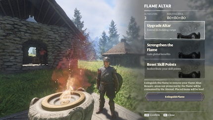 Il primo passo è erigere un altare delle fiamme, che costituisce il cuore della base.