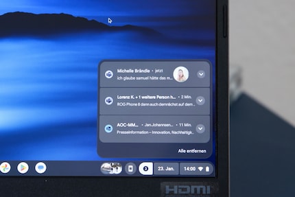 Posso rispondere direttamente nelle notifiche o usarle per trasmettere l'app al mio Chromebook.