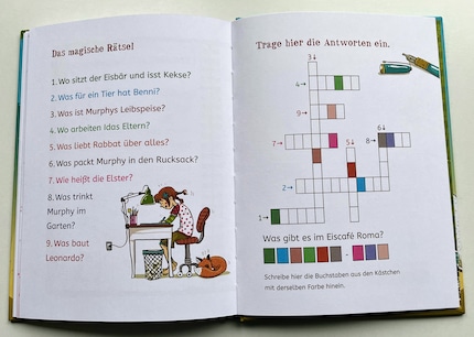 Alla fine del libro, i piccoli topi di biblioteca possono verificare se hanno appreso anche i contenuti di tutta la lettura.