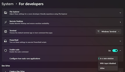 Il comando sudo può già essere utilizzato nell'ultima versione preview di Windows.