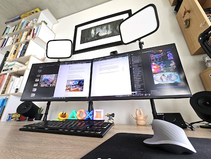 Di solito divido lo spazio di lavoro sui monitor in quattro finestre.
