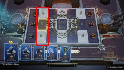 Ecco come inizia una partita. Posso piazzare le carte solo nei campi contrassegnati da un punto.
