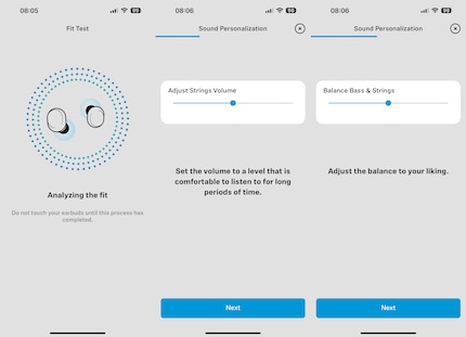 Il suono viene personalizzato in base alle orecchie tramite l'app.