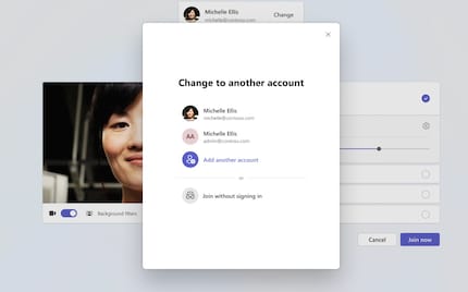 L'account può essere selezionato quando ci si unisce a una riunione. È possibile partecipare anche come ospite.