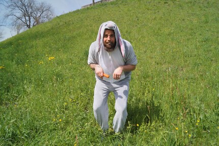 Eccomi nei panni del coniglietto di Pasqua.