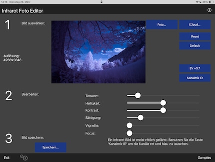 «Infrared Photo Editor» per iPad: un'app semplice, ma limitata.