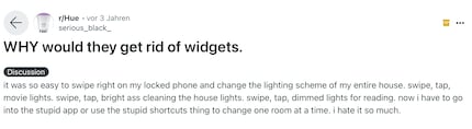 Il consenso dei fan di Hue è stato chiaro: i widget sono stati una perdita amara.