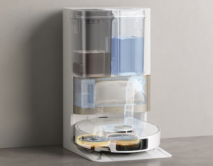 L'X40 Ultra Complete pulisce i due mop con acqua calda.