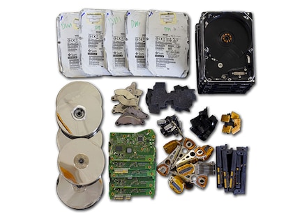 Le singole parti di un HDD.