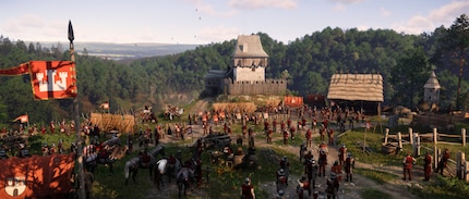 Scena dal trailer: un esercito si raduna.