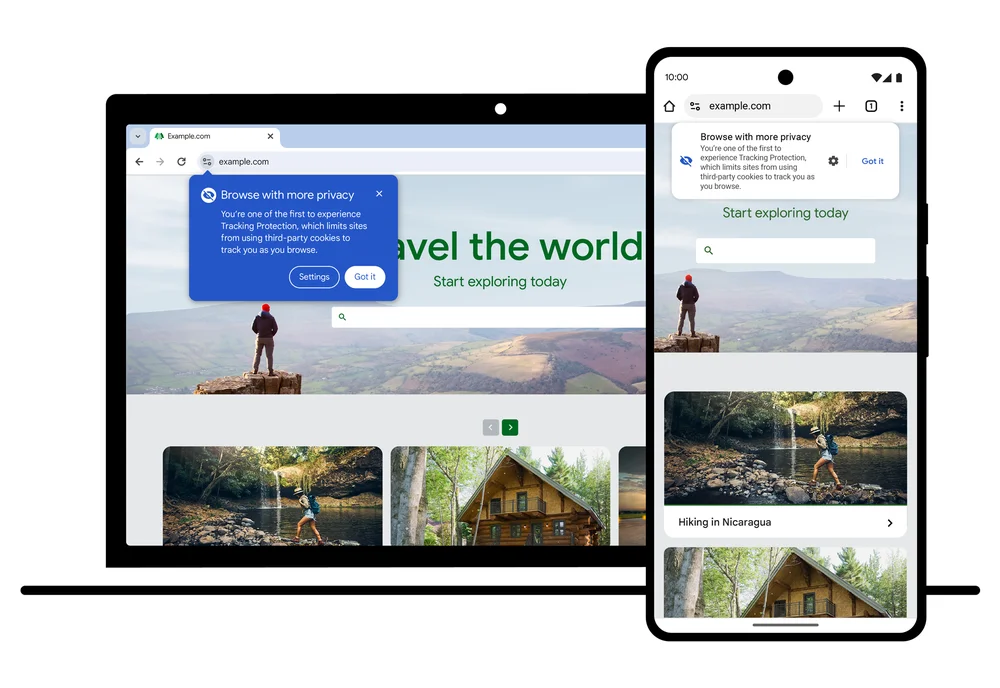 Un piccolo pop-up ti informerà non appena il tracciamento privato sarà disponibile nel tuo browser.