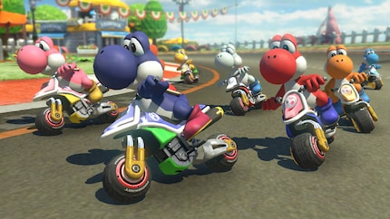 Yoshi esiste in tutti i colori. Il suo marchio di fabbrica, il grande muso, è purtroppo rimasto inutilizzato finora sulle piste.