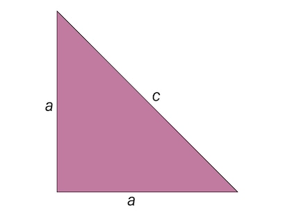 Triangolo | L'esistenza dei numeri irrazionali si spiega meglio con un triangolo rettangolo isoscele.