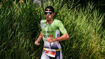 Adriano Engelhardt, miglior corridore svizzero dell'«Ironman 70.3» a Rapperswil-Jona.