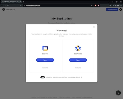 Synology always points out everything important. Even if you start one of the applications, a new window will appear to give you tips when using it for the first time.