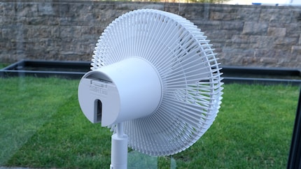 Il telecomando è ben riposto in uno scomparto apposito nella testina del ventilatore. Grazie a un magnete rimane al suo posto anche quando cambi l'inclinazione.