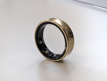 The surface of the ring is curved inwards.
