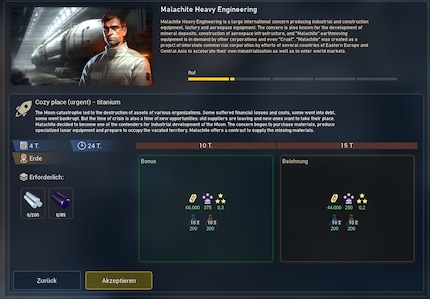 An offer I can't refuse: For little effort, I get 200 yellow and blue research points and a nice allowance. And a financial bonus if I deliver quickly.