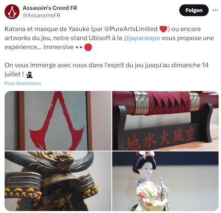 La spada in alto a destra non ha nulla a che fare con «Assassin's Creed».