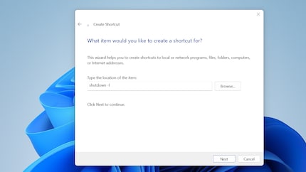 L'impostazione di un nuovo collegamento sul desktop avviene rapidamente.