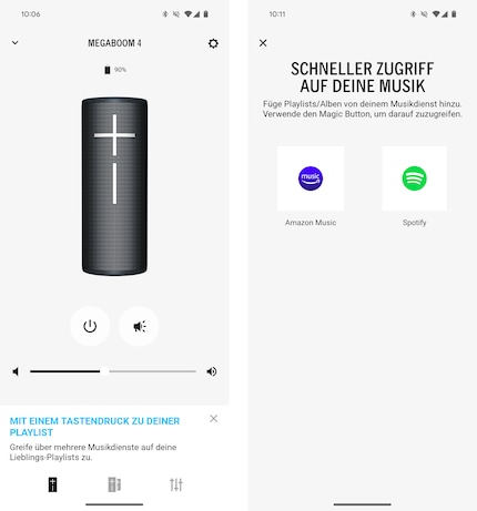 L'app può anche controllare i servizi di streaming: su Android sono Amazon Music e Spotify.