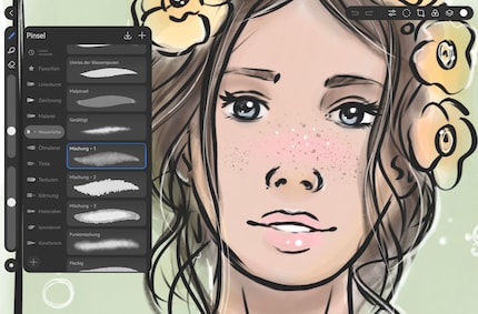 GoPaint offre un'intera gamma di pennelli per acquerello.