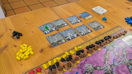Il materiale di gioco di Funkenschlag è solido ma non eccezionale.