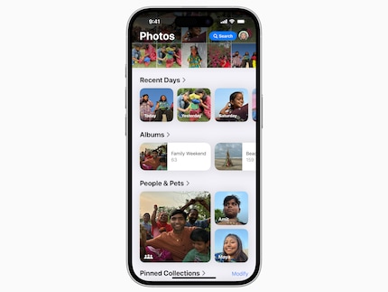 Il nuovo look dell'app Photos.