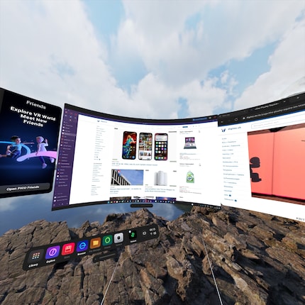 Posso visualizzare il desktop di un PC insieme a varie applicazioni VR.