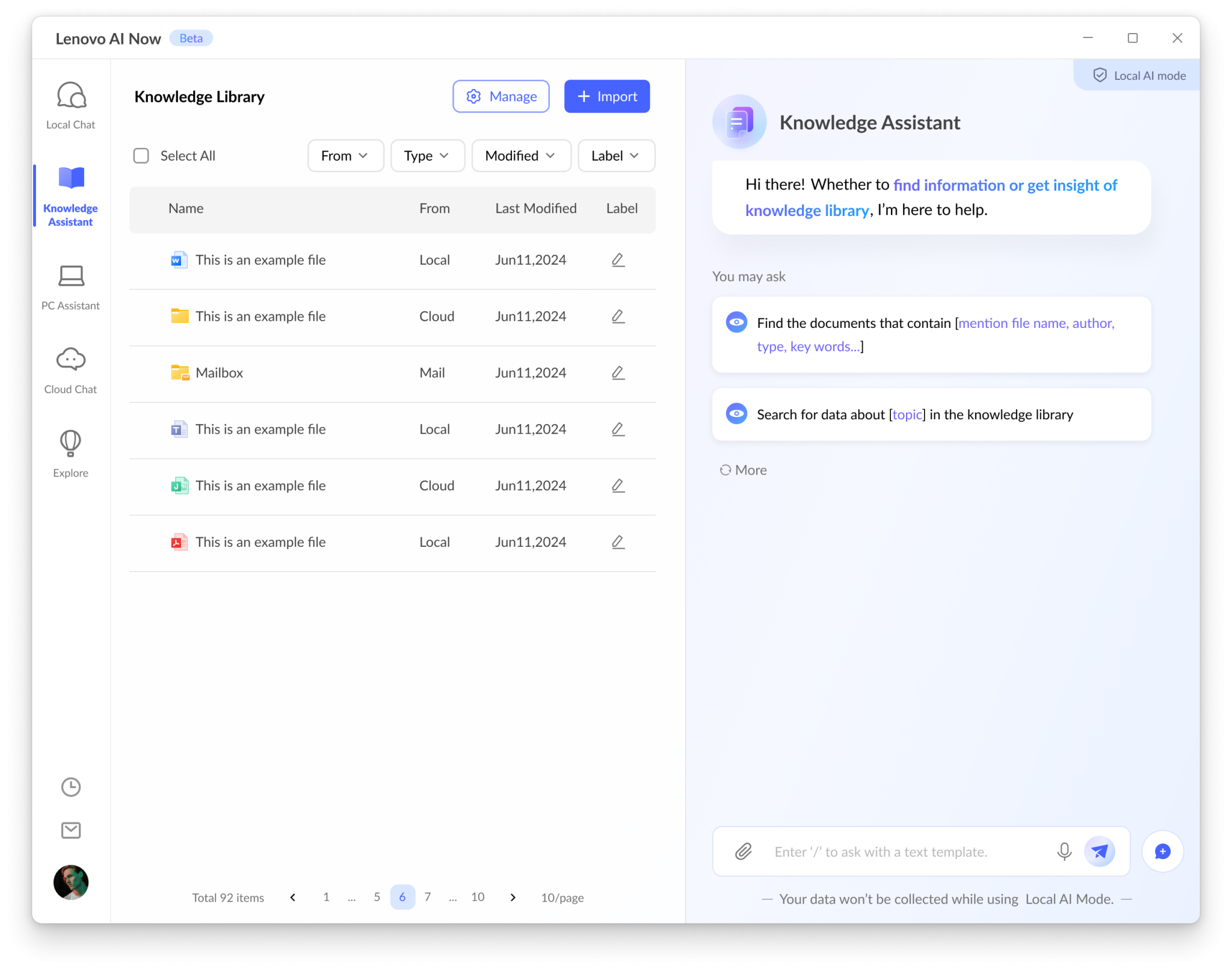 L'assistente alla conoscenza di Lenovo AI Now.
