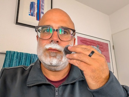 The powder is painted onto the face – almost like chalk.