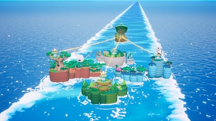 Le isole vengono letteralmente legate alla nave o, meglio, all'albero magico, e trascinate con sé.