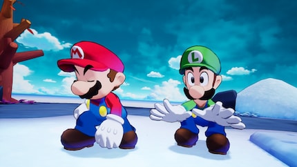 Quando si arriva su un'isola, Luigi cade regolarmente faccia a terra, mentre Mario atterra con grande eleganza. Le animazioni sono più che riuscite.
