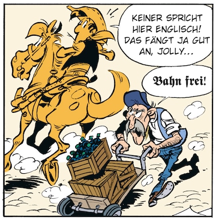 Lucky Luke inizialmente ha difficoltà a capire Milwaukee.