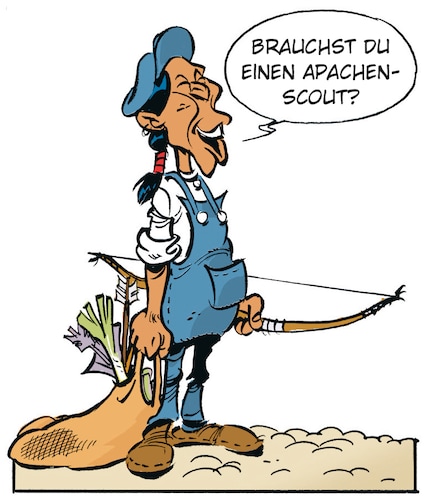 L'aquila bicipite Mescalero Apache aiuta Lucky Luke ad arrivare a Milwaukee.