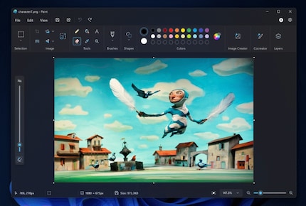 Il riempimento e la cancellazione generativa arrivano in Paint.