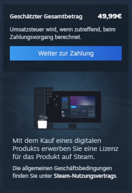 Steam sottolinea che stai acquistando una sola licenza.