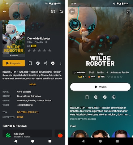 The old design on the left - the new one on the right.